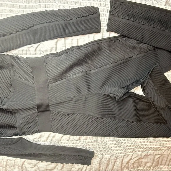 HERVÉ LÉGER HERVÉ LÉGER X LAW ROACH RIBBON EMBROIDERED CATSUIT BLACK - size S - Picture 8 of 9